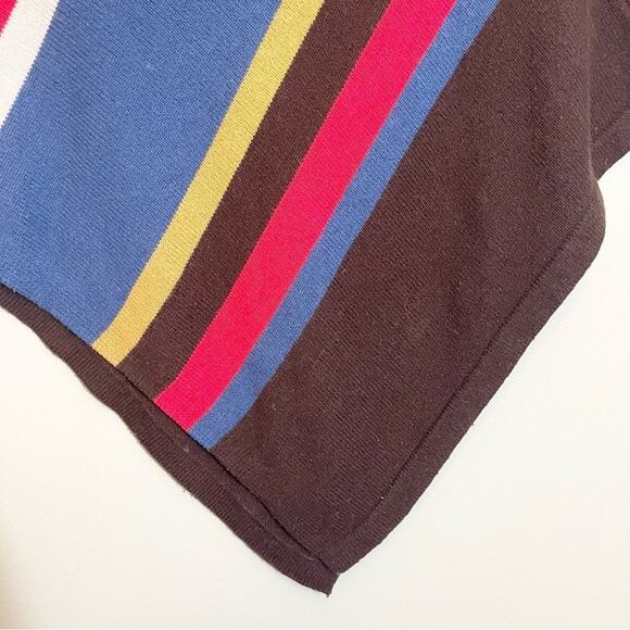 Forever 21 Womens Wool Blend Striped Round Neck Pullover Poncho Sweater One Size - Picture 6 of 14